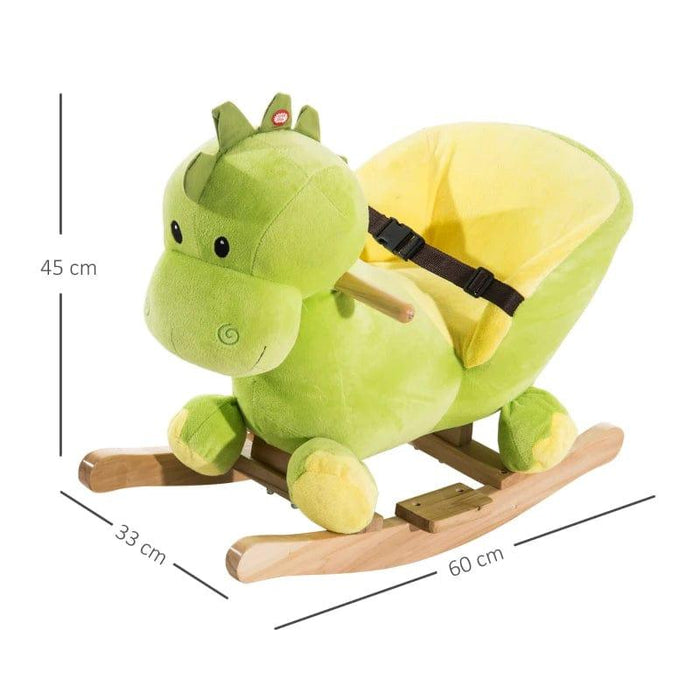 Rocking Ride-On Dinosaur with Seat Belt and 31 Songs - Little and Giant Explorers HOMCOM