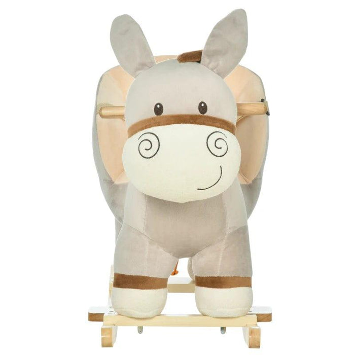 Rocking Ride-On Donkey Seat with Realistic Sounds and Seat Belt - Little and Giant Explorers HOMCOM