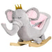 Rocking Ride-On Elephant with Safety Belt and Animal Sounds - Little and Giant Explorers HOMCOM