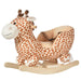 Rocking Ride-On Giraffe with Seat Belt and 32 Nursery Rhymes - Little and Giant Explorers HOMCOM