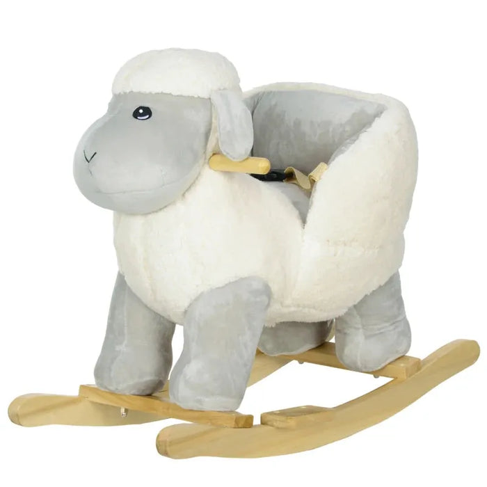 Rocking Ride-On Lamb with Safety Belt and Sound - Little and Giant Explorers AIYAPLAY