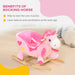 Rocking Ride-On Pink Unicorn with Songs and Seat Belt - Little and Giant Explorers HOMCOM