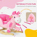 Rocking Ride-On Pink Unicorn with Songs and Seat Belt - Little and Giant Explorers HOMCOM