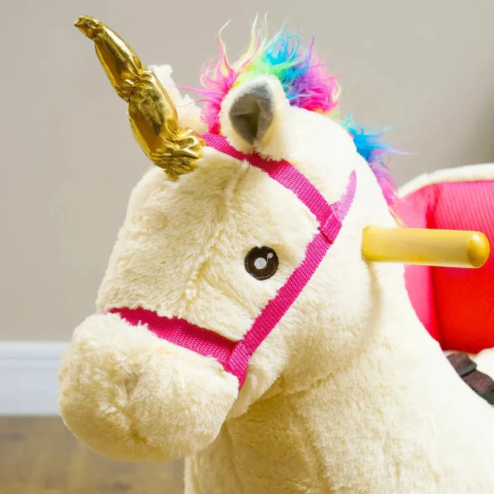 Rocking Ride-On Unicorn Horse with Realistic Sounds and Safety Belt - Little and Giant Explorers AIYAPLAY