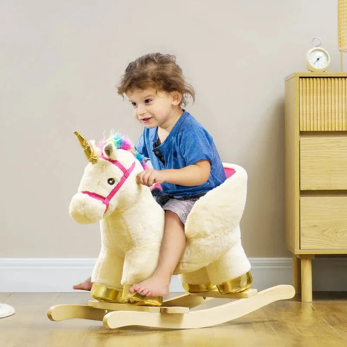 Rocking Ride-On Unicorn Horse with Realistic Sounds and Safety Belt - Little and Giant Explorers AIYAPLAY