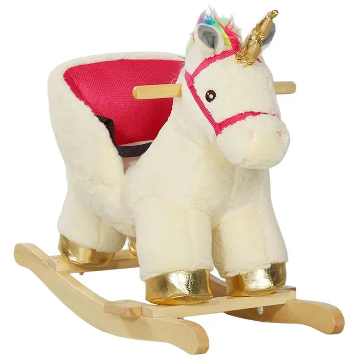 Rocking Ride-On Unicorn Horse with Realistic Sounds and Safety Belt - Little and Giant Explorers AIYAPLAY