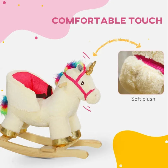 Rocking Ride-On Unicorn Horse with Realistic Sounds and Safety Belt - Little and Giant Explorers AIYAPLAY