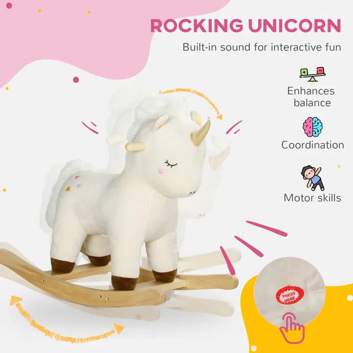 Rocking Ride-On Unicorn with Built in Sound Effects - Little and Giant Explorers AIYAPLAY