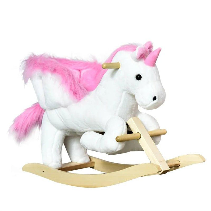 Rocking Ride-On Unicorn with Lullaby Music - Little and Giant Explorers HOMCOM