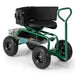 Rolling Garden Cart Scooter – Green | Adjustable Swivel Seat - 180kg Capacity COSTWAY - Little and Giant Explorers Costway