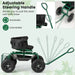 Rolling Garden Cart Scooter – Green | Adjustable Swivel Seat - 180kg Capacity COSTWAY - Little and Giant Explorers Costway