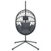 Hanging Egg Chair with Stand in Anthracite and Rattan - Little and Giant Explorers vidaXL