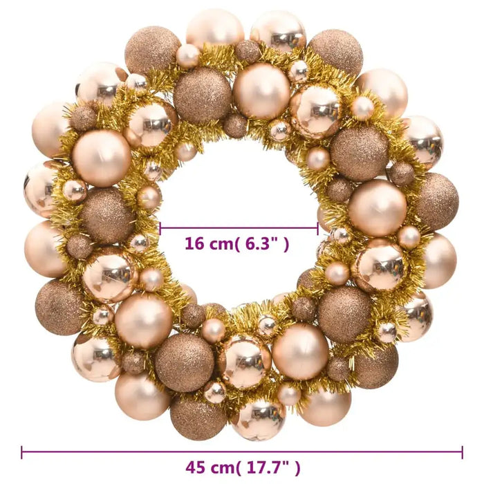 Christmas Wreath in Rose Gold 45cm - Little and Giant Explorers vidaXL