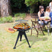 Round BBQ Grill with Cutting Board in Black - Little and Giant Explorers Outsunny