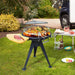 Round BBQ Grill with Cutting Board in Black - Little and Giant Explorers Outsunny