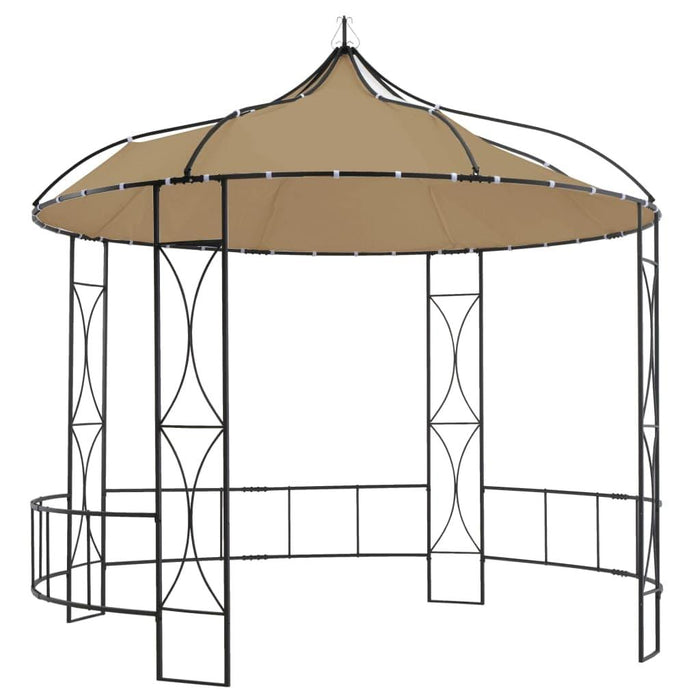 Round Gazebo in Taupe (300 x 290cm) - Little and Giant Explorers vidaXL