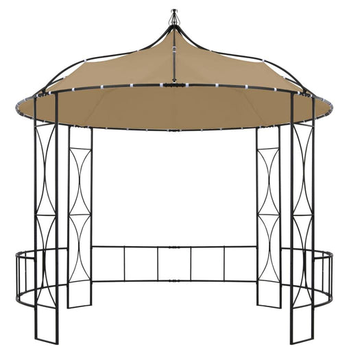 Round Gazebo in Taupe (300 x 290cm) - Little and Giant Explorers vidaXL