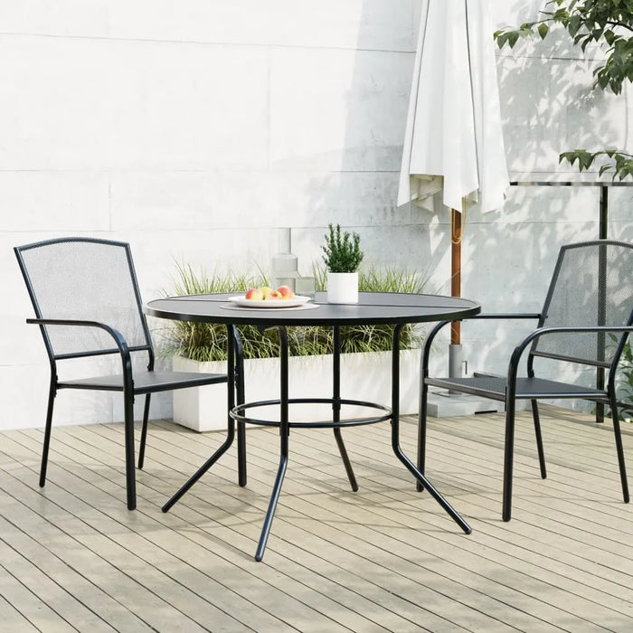 Patio Table Round Anthracite Ø110x72.5 cm Powder-coated Steel - Little and Giant Explorers vidaXL