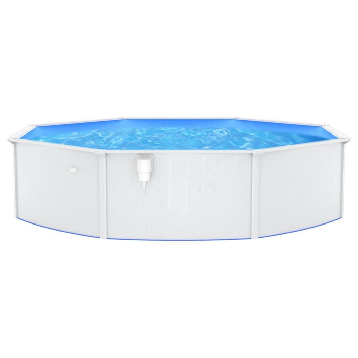 Round Swimming Pool with Steel Wall in White (550 x 120cm) - Little and Giant Explorers vidaXL