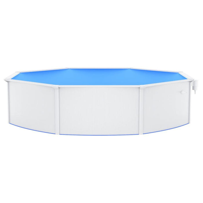 Round Swimming Pool with Steel Wall in White (550 x 120cm) - Little and Giant Explorers vidaXL