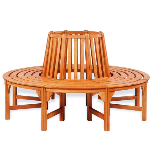 Round Tree Bench in Eucalyptus Tropical Hardwood Ø160cm - Little and Giant Explorers vidaXL