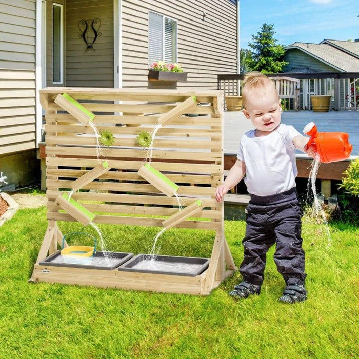 Running Water and Sand Playset with Sink Toys, Water Carts and Tracks - Little and Giant Explorers Outsunny