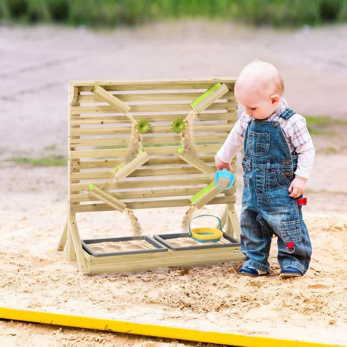 Running Water and Sand Playset with Sink Toys, Water Carts and Tracks - Little and Giant Explorers Outsunny