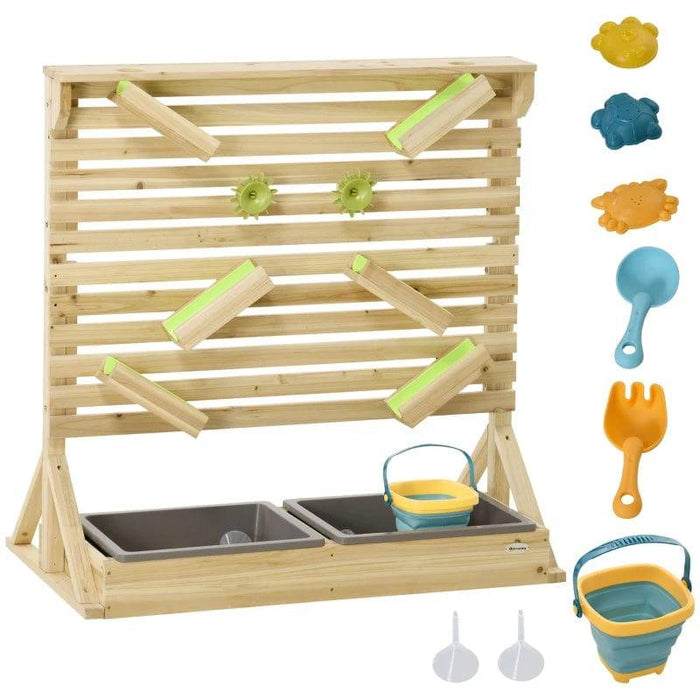 Running Water and Sand Playset with Sink Toys, Water Carts and Tracks - Little and Giant Explorers Outsunny