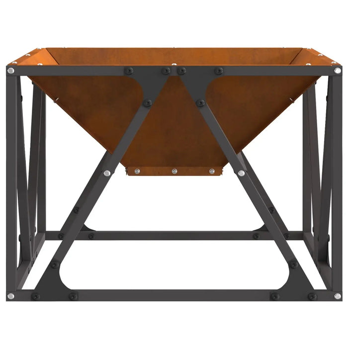 Weathering Steel Square Fire Pit (50 x 50 x 35cm) - Little and Giant Explorers vidaXL