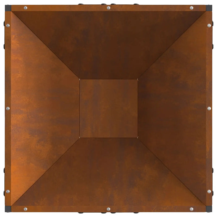 Weathering Steel Square Fire Pit (50 x 50 x 35cm) - Little and Giant Explorers vidaXL
