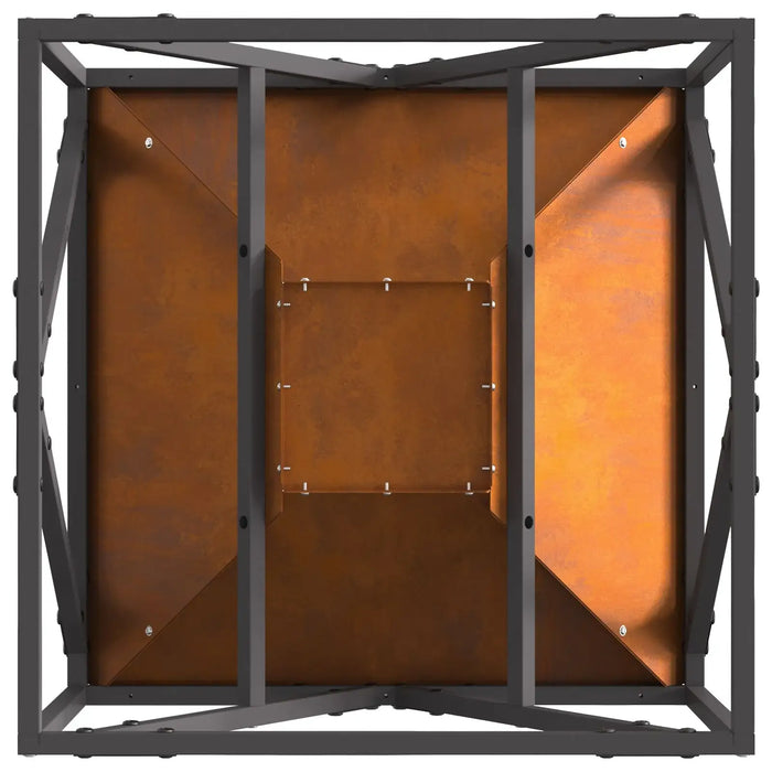 Weathering Steel Square Fire Pit (50 x 50 x 35cm) - Little and Giant Explorers vidaXL