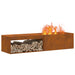 Weathering Steel Fire Pit with Log Storage (160 x 45 x 35cm) - Little and Giant Explorers vidaXL