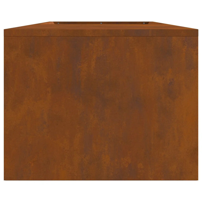 Weathering Steel Fire Pit with Log Storage (160 x 45 x 35cm) - Little and Giant Explorers vidaXL