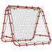 Red metal frame sports rebounder net with black mesh for ball training