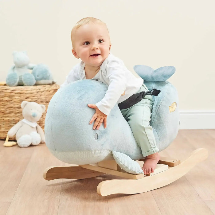 Sally Whale Rocker | Beautiful Design with Safety Harness and Non-Tip Frame - Little and Giant Explorers Nattou