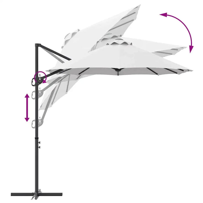 Sand Cantilever Parasol | Tiltable Sunshade Umbrella with Locking System and Crank Handle VIDAXL - Little and Giant Explorers vidaXL