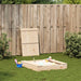 Sandpit with Cover in Solid Wood Pine - Little and Giant Explorers vidaXL