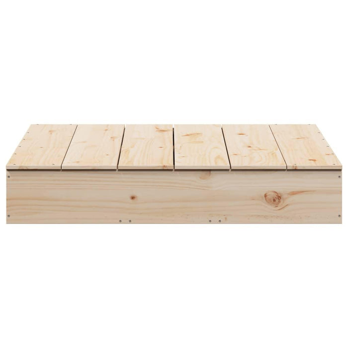 Sandpit with Cover in Solid Wood Pine - Little and Giant Explorers vidaXL