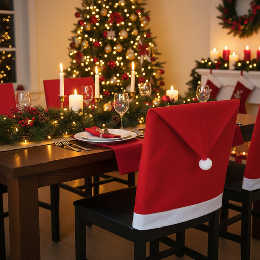 6 Santa Claus Hat - Chair Back Covers - Little and Giant Explorers vidaXL