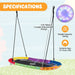 Saucer Swing with LED Lights and Adjustable Ropes 150cm - Little and Giant Explorers Costway