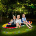 Saucer Swing with LED Lights and Adjustable Ropes 150cm - Little and Giant Explorers Costway