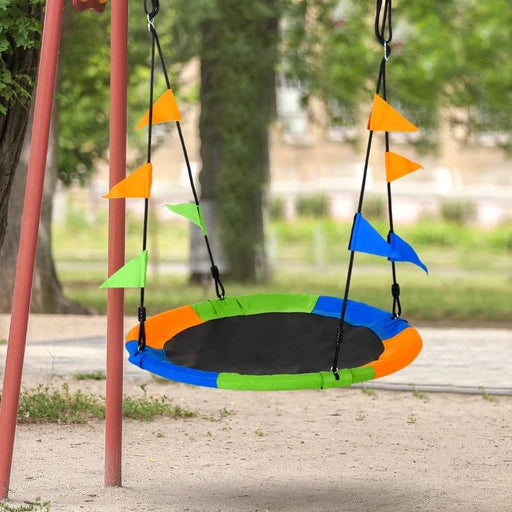 Saucer Tree Kids Swing Seat with Adjustable Rope - Little and Giant Explorers Outsunny