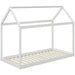 Scandinavian Style Wooden Bed Frame in White (90 x 190cm) - Little and Giant Explorers HOMCOM