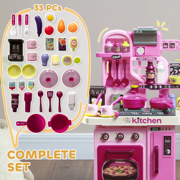 Kids Toy Kitchen with 33 Accessories