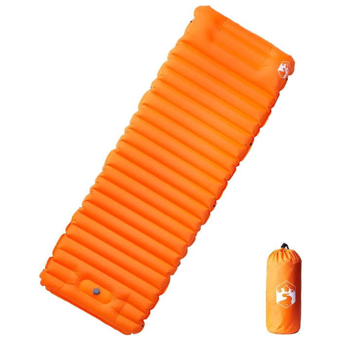 Self Inflating Camping Mattress with Pillow in Orange (1 persons) - Little and Giant Explorers vidaXL