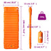 Self Inflating Camping Mattress with Pillow in Orange (1 persons) - Little and Giant Explorers vidaXL