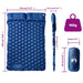 Self Inflating Camping Mattress with Pillows in Navy Blue (2 persons) - Little and Giant Explorers vidaXL