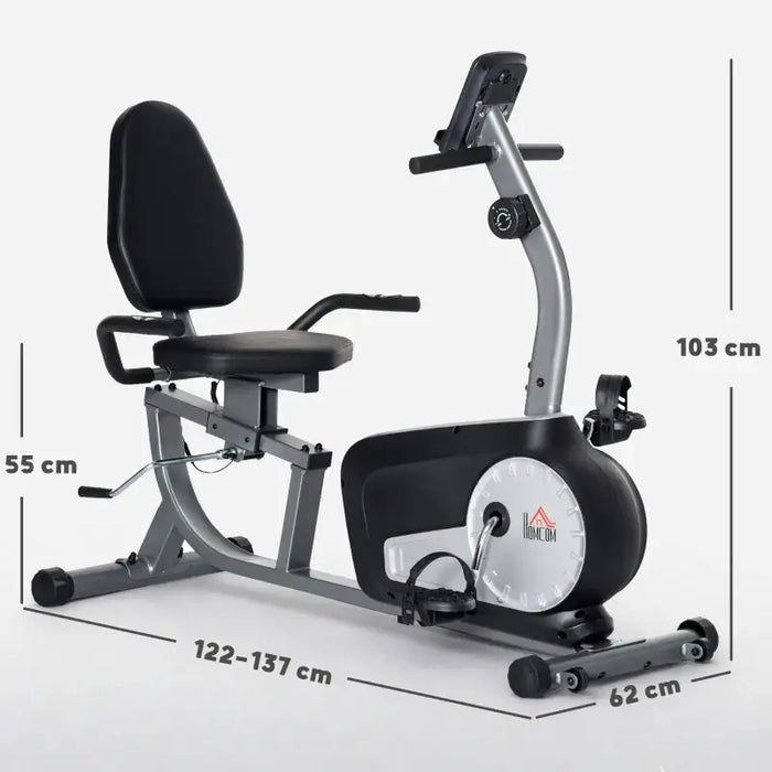Semi-Recumbent Exercise Bike – 8-Level Magnetic Resistance | LCD Monitor HOMCOM - Little and Giant Explorers HOMCOM
