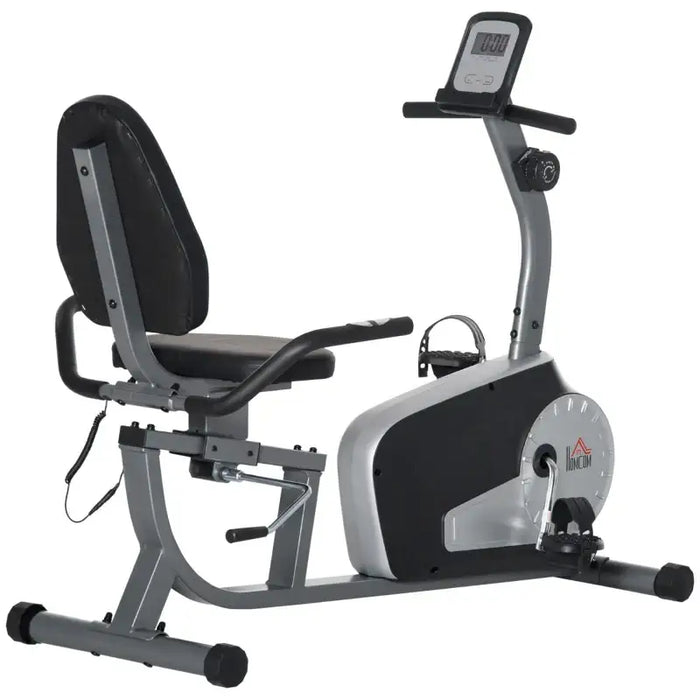 Semi-Recumbent Exercise Bike – 8-Level Magnetic Resistance | LCD Monitor HOMCOM - Little and Giant Explorers HOMCOM