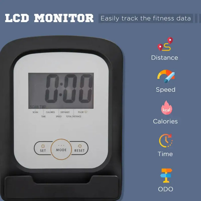 Semi-Recumbent Exercise Bike – 8-Level Magnetic Resistance | LCD Monitor HOMCOM - Little and Giant Explorers HOMCOM